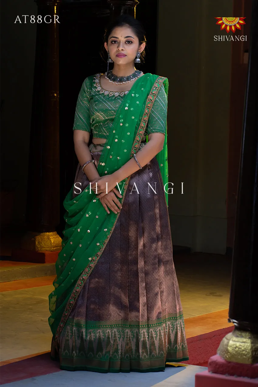 Festive Wear !!! - Green Silver Fire Lehenga