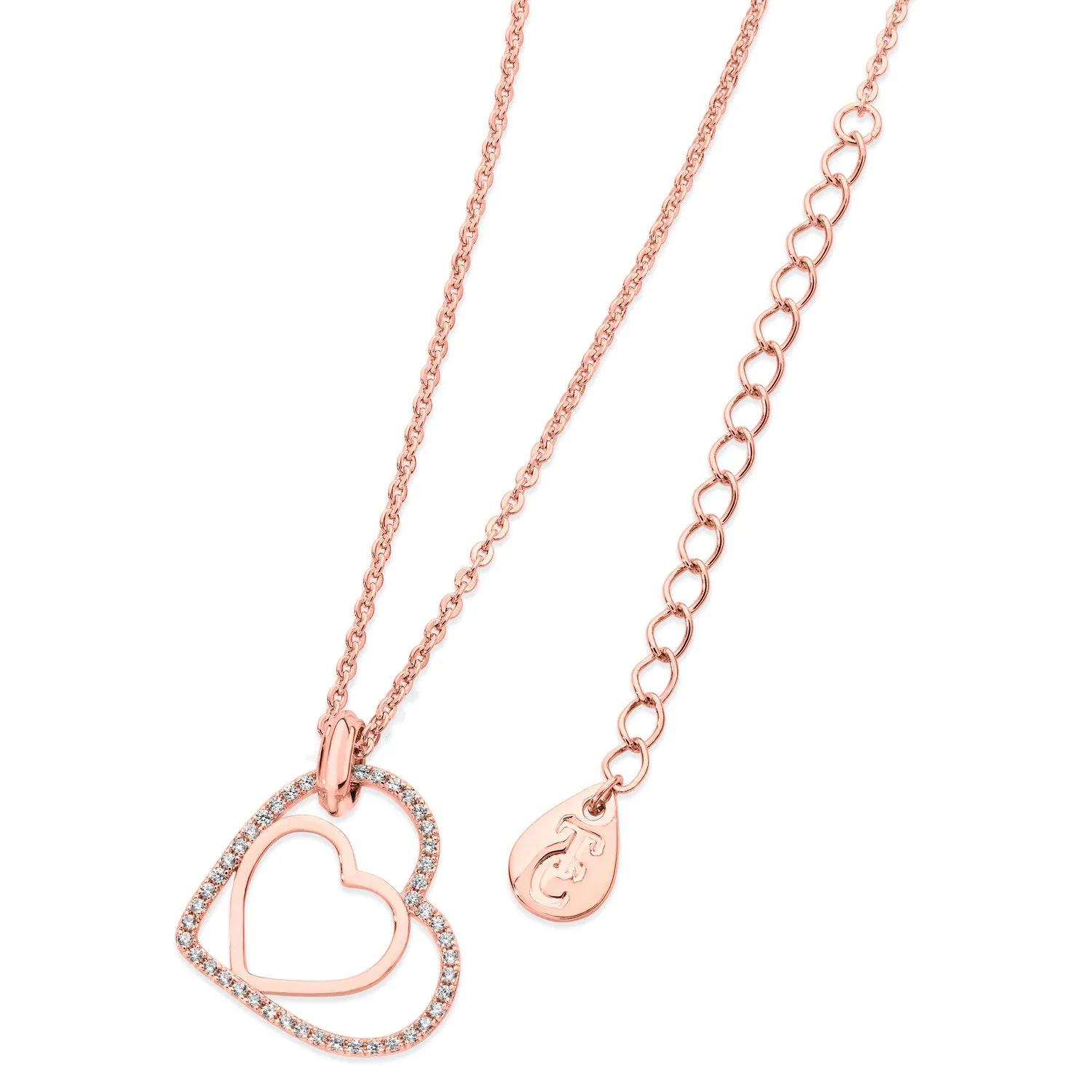 Floating Heart Pendant - Rose Gold