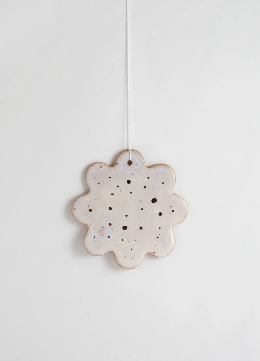 Flower Ornament - White & Confetti Gold