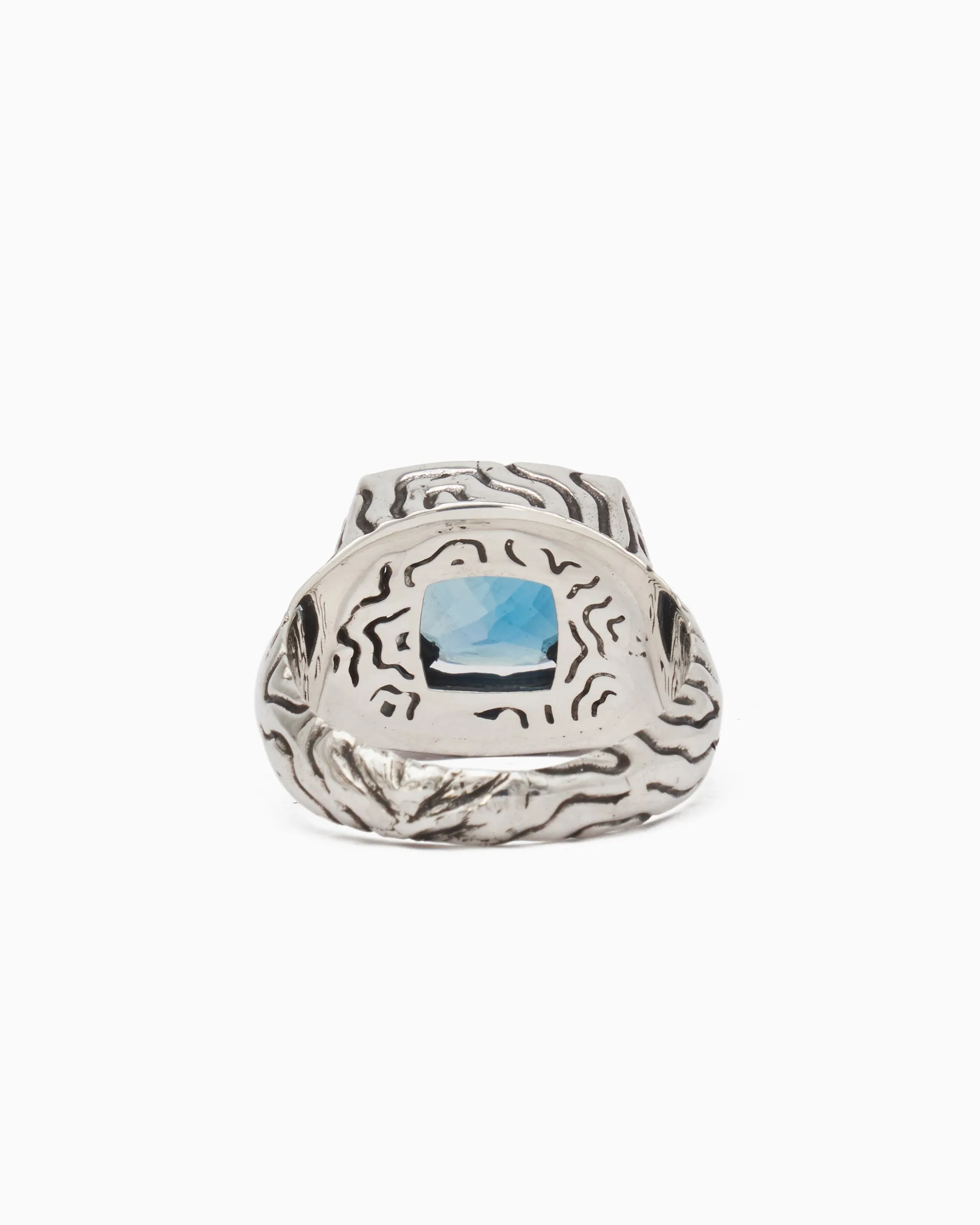 Gemstone Ring with Reef Texture - Hampton Blue Topaz