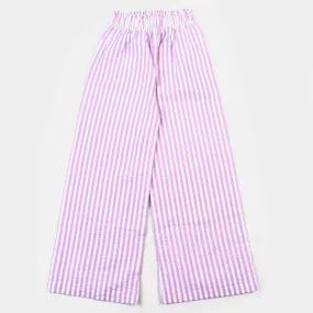 Girls Cotton Pant Lilac-L.Stripe