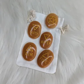 Golden Healer Elemental Set of Pocket Stones