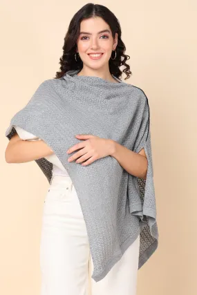 Grey Ocean Waves Feeding & Nursing Cover