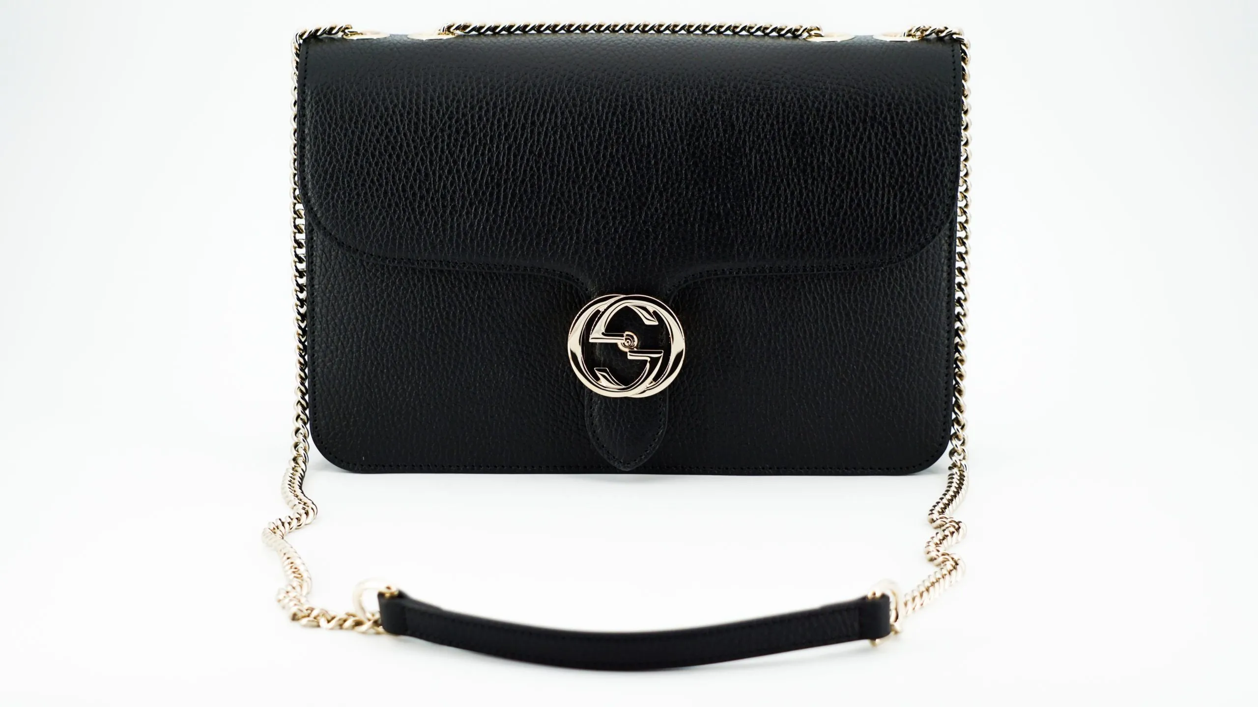 Gucci Calf Leather Shoulder Bag 'Black'