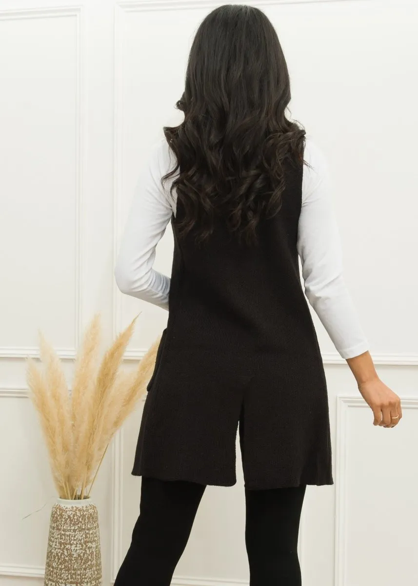 Handle It Cardigan Vest Black