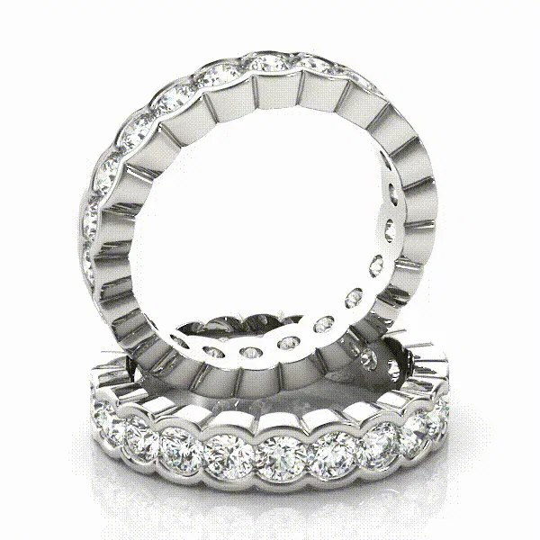 HARMONY 3.7 Carat Diamond Eternity Band in 14K - 18K Gold or Platinum 20 pointer G Color SI1 Clarity Half Bezel Setting By Mike Nekta SIZE 7