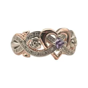 Heart Infinity Love Amethyst Ring - 925 Sterling Silver