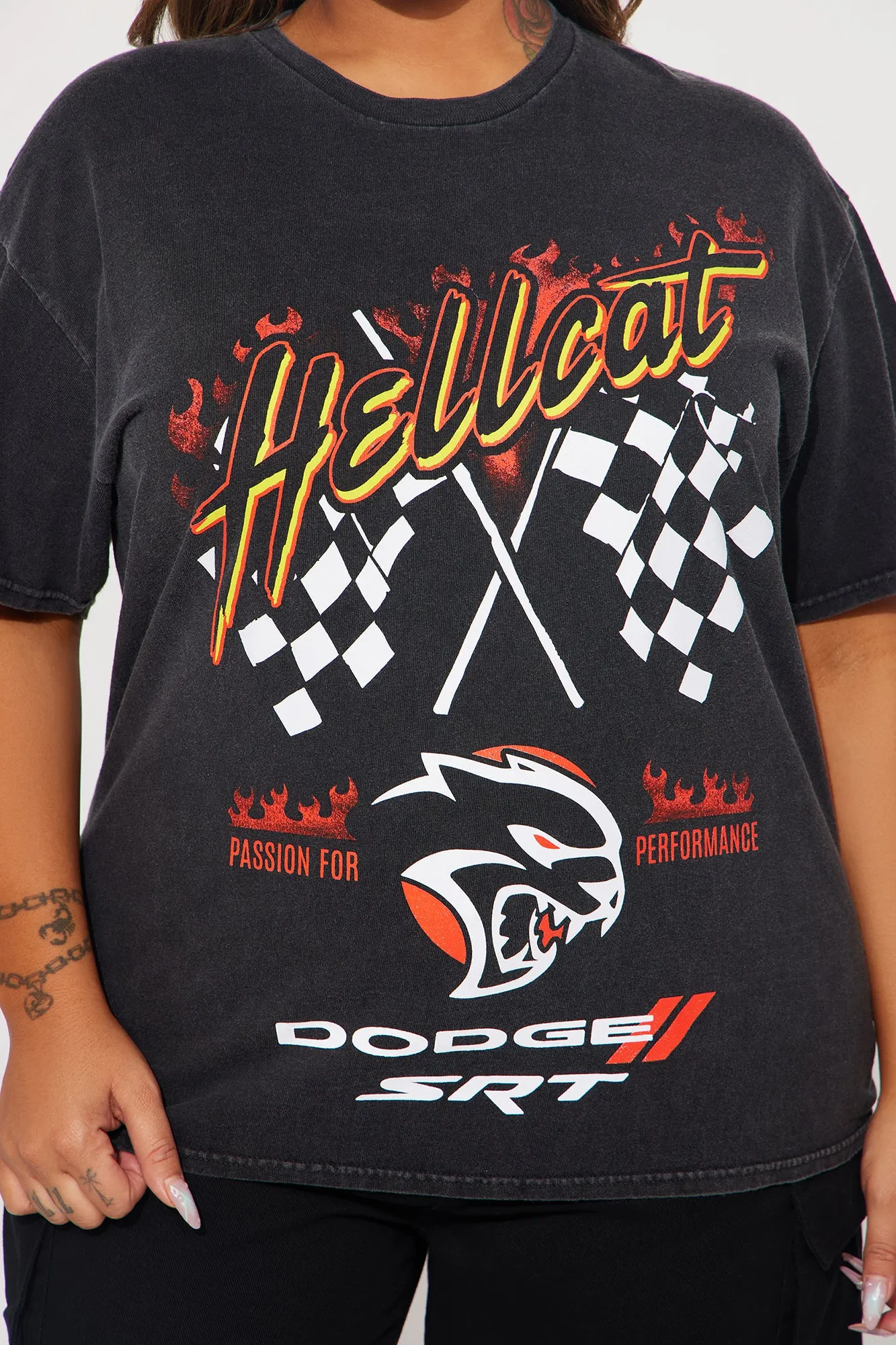 Hellcat Washed Tee - Black Wash