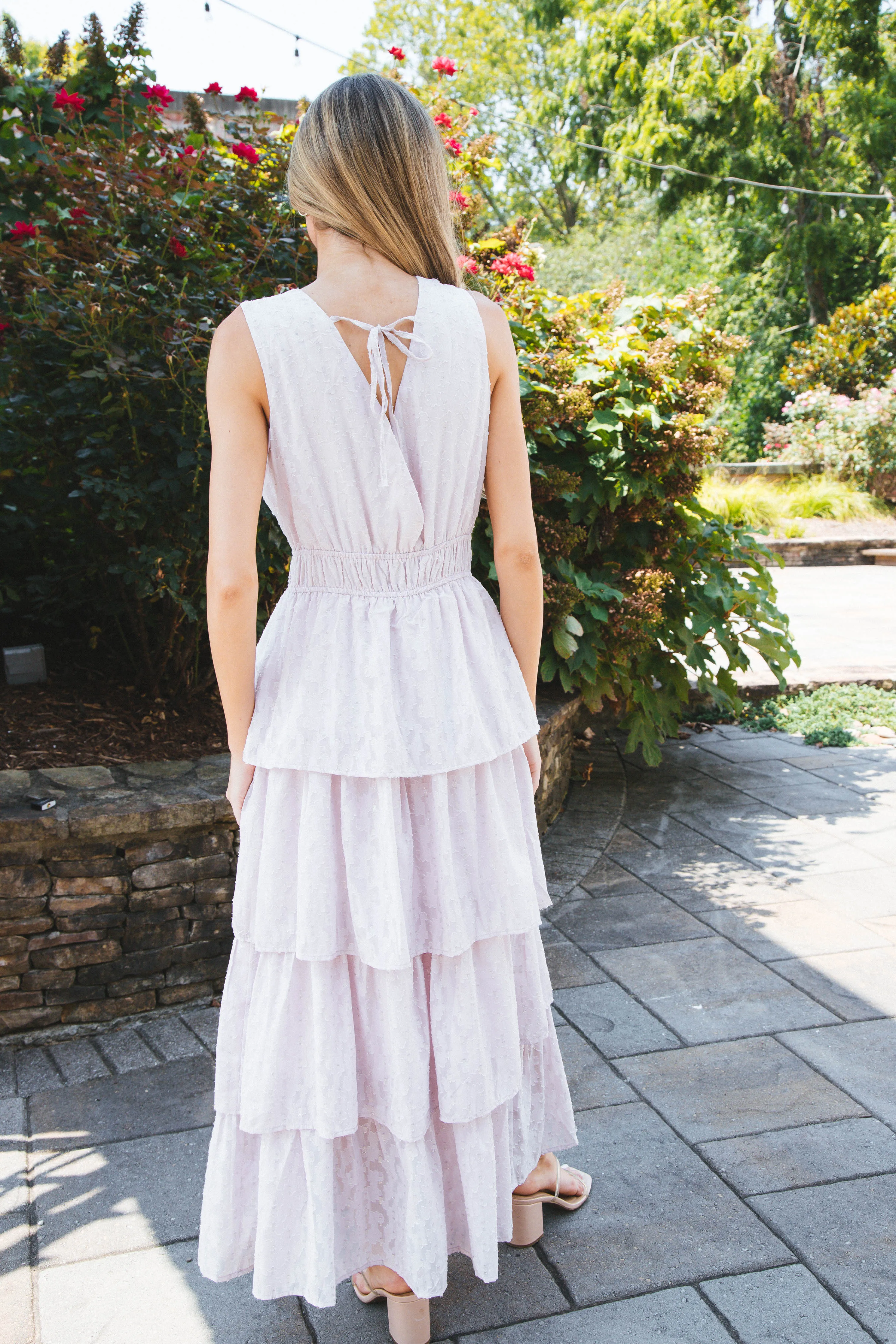 Hope Chiffon Tiered Dress, Pale Pink