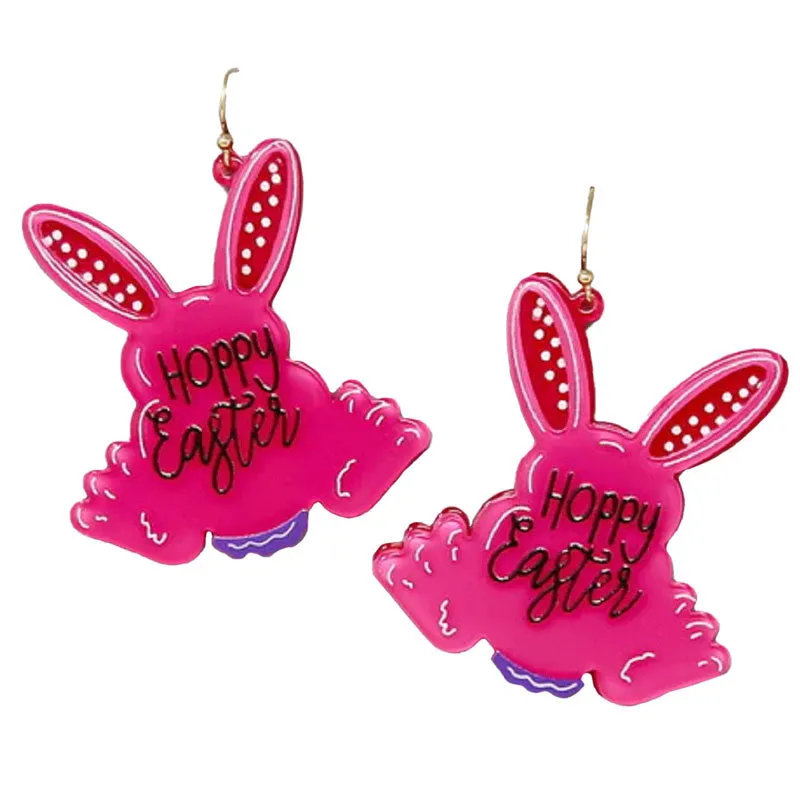 HOPPY EASTER Bunny Acrylic Drop Earrings