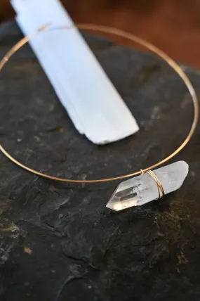 I Know The Way Quartz Point Gold Choker