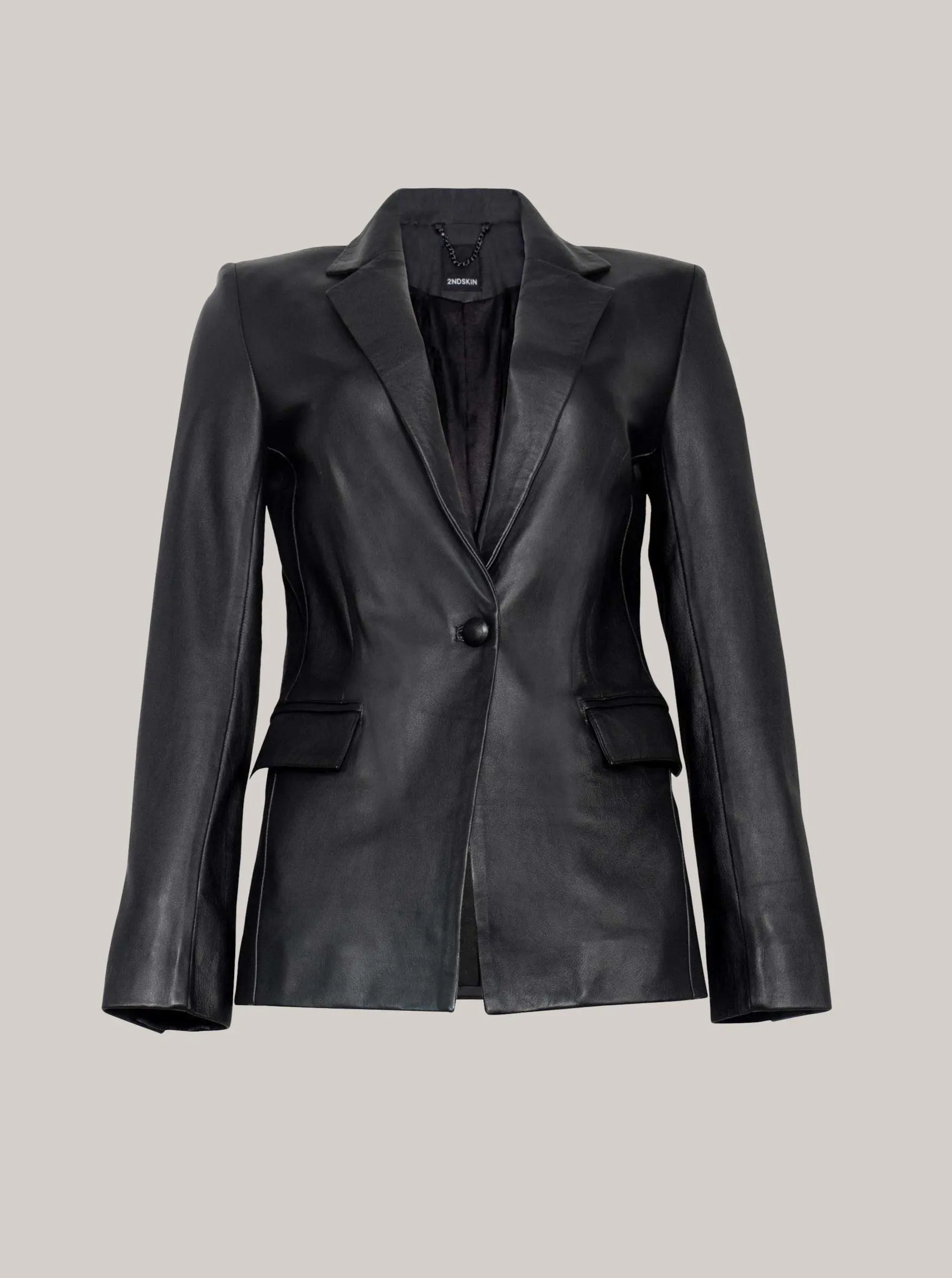 IGGY LEATHER BLAZER - BLACK