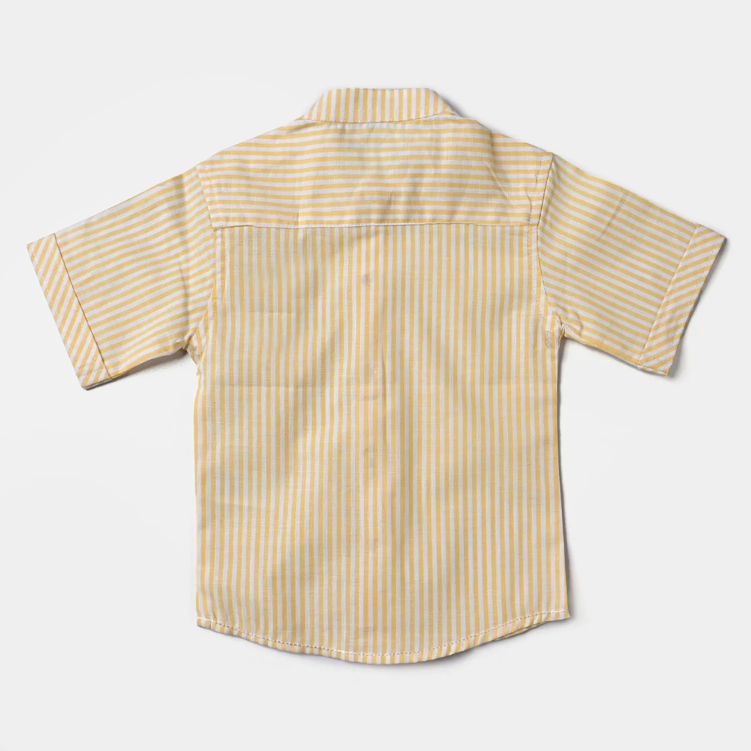 Infant Boys Yarn Dyed Basic Casual Shirt (TRUCK)-Yellow