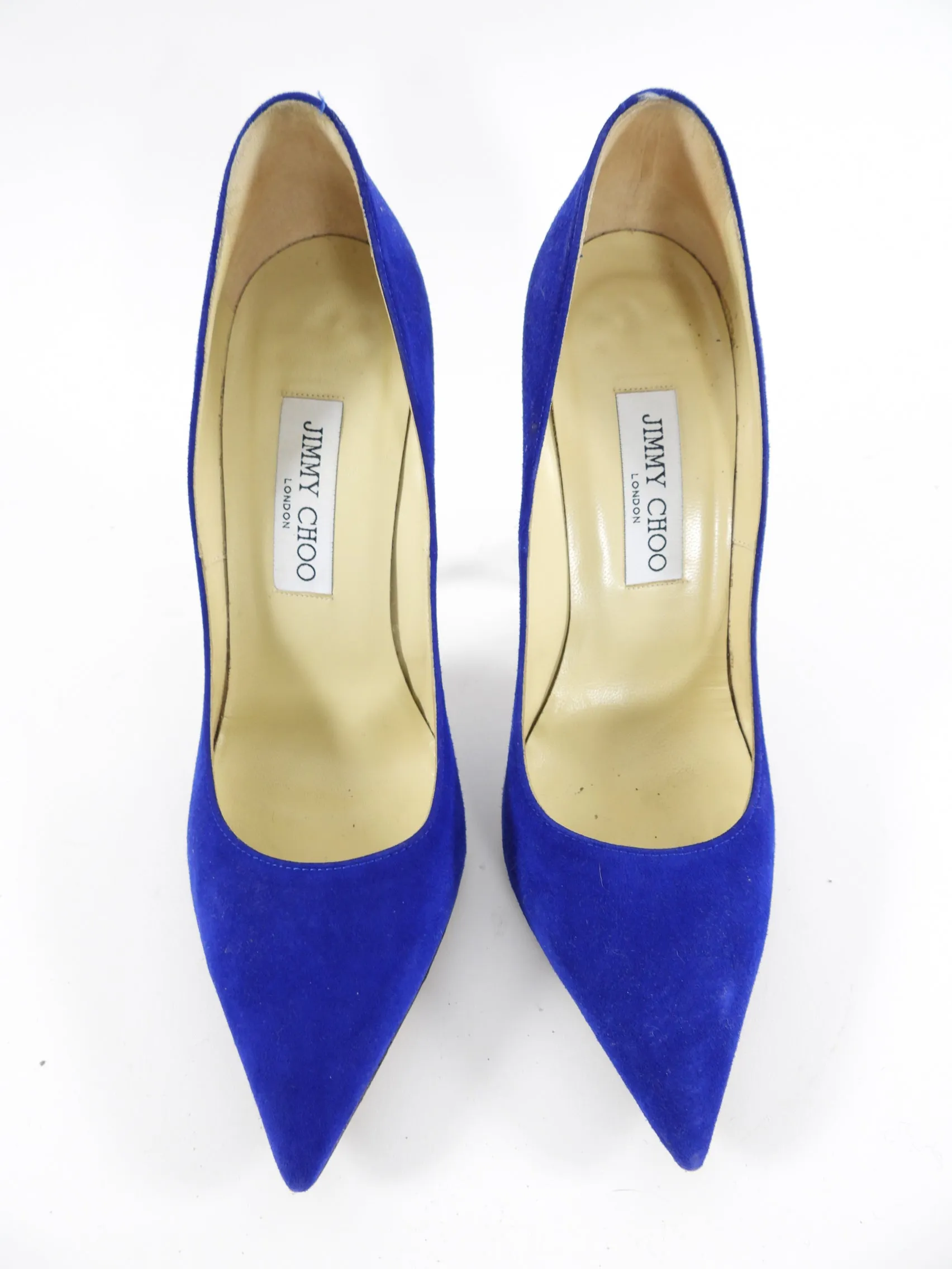 Jimmy Choo Cobalt Blue Suede Pumps - 38.5 / USA 8