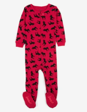 Kid's Footed Cotton Moose