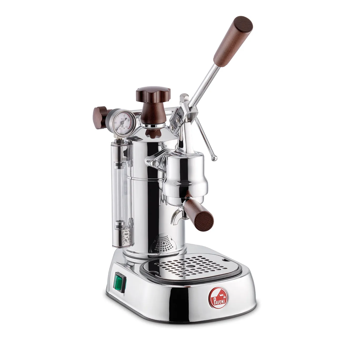 La Pavoni (US Version) Professional Chrome Lever Espresso w/ Wood, PCW-16