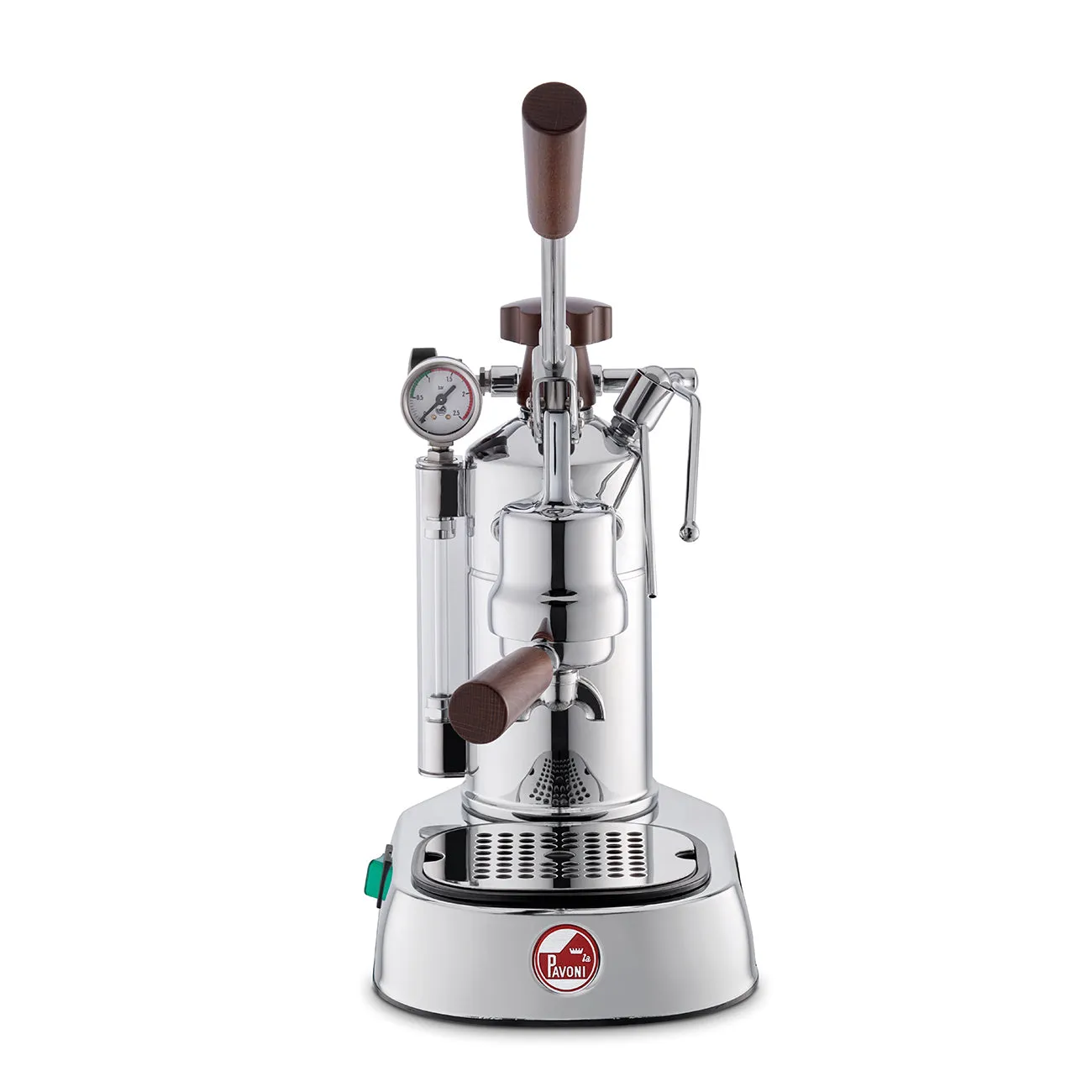 La Pavoni (US Version) Professional Chrome Lever Espresso w/ Wood, PCW-16