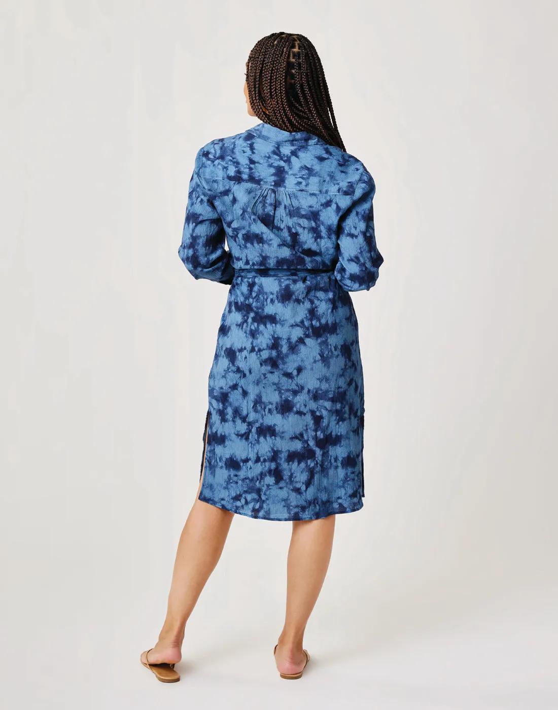 Lana Dress: Navy Tie Dye