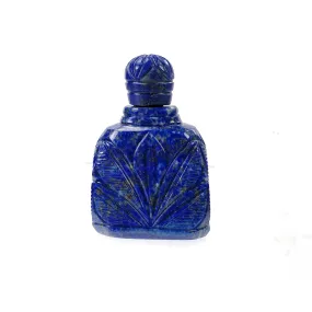 LAPIS LAZULI Gemstone Carving : 428.80cts Natural Untreated Lapis Hand Carved Bottle Sculpture 57*37mm