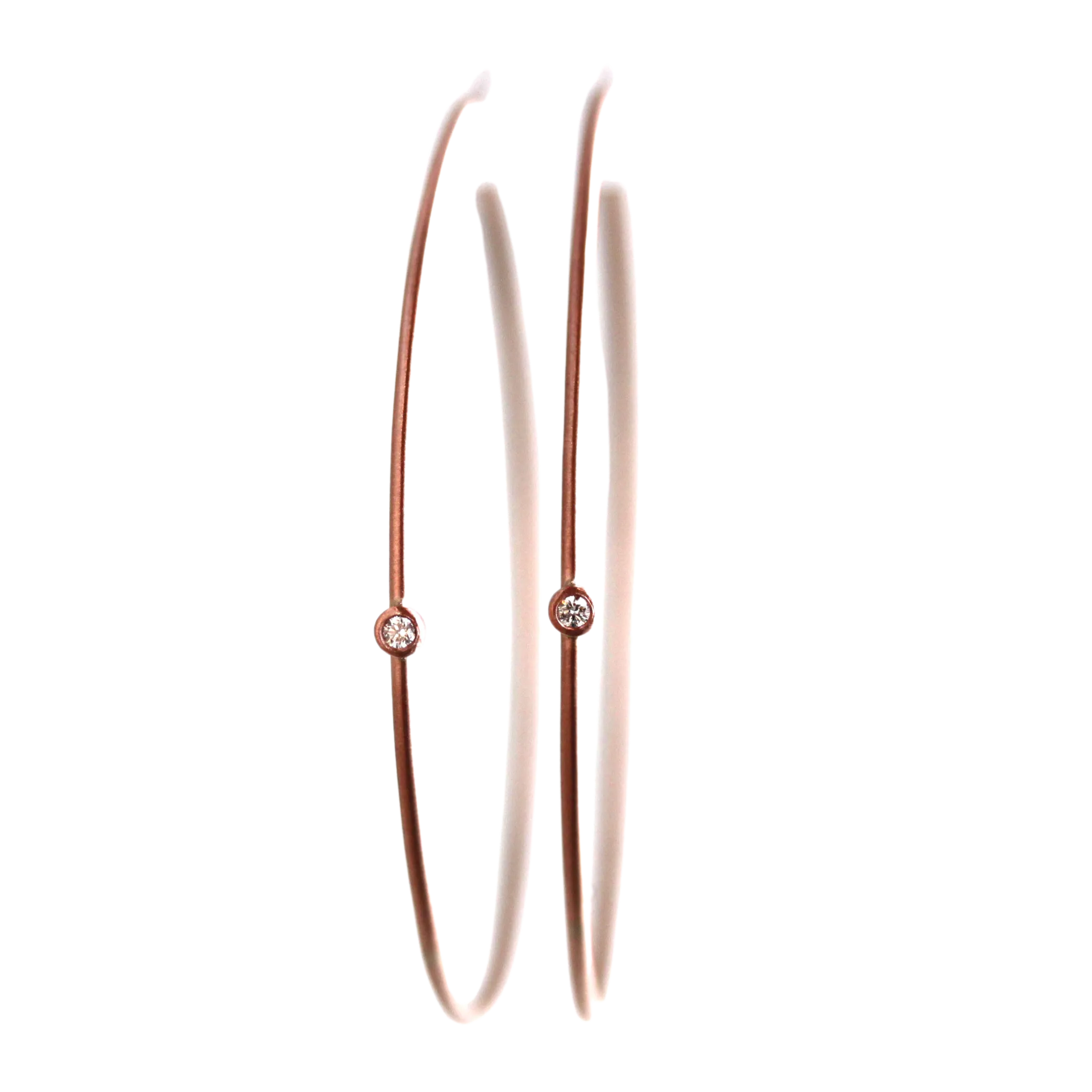 Large Rose Gold Diamond Hoop Earrings