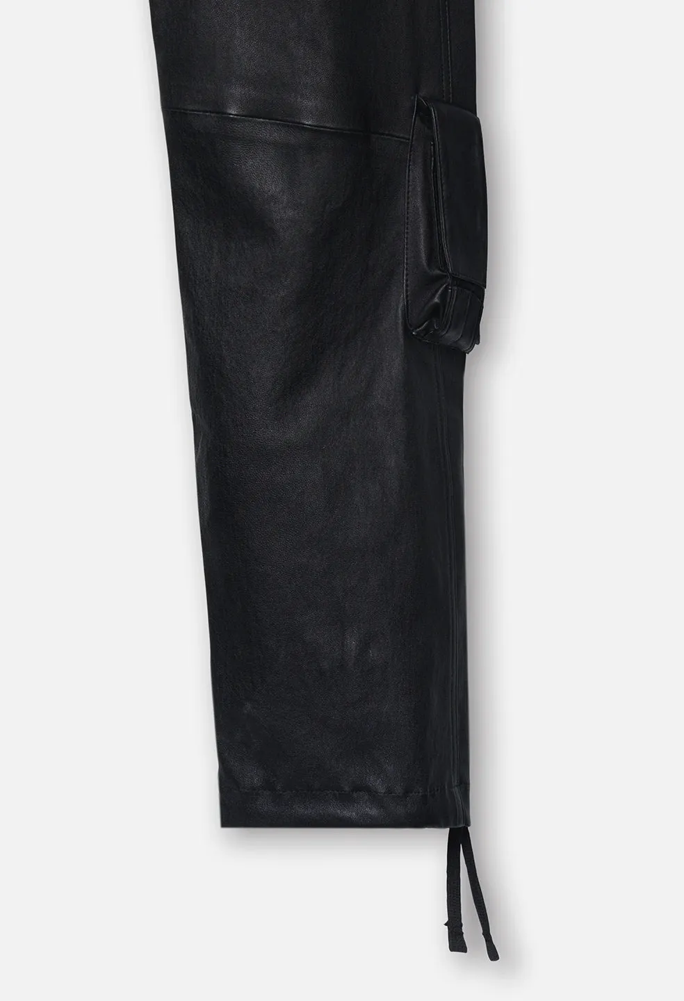 Leather Slim Tactical Cargo / Black