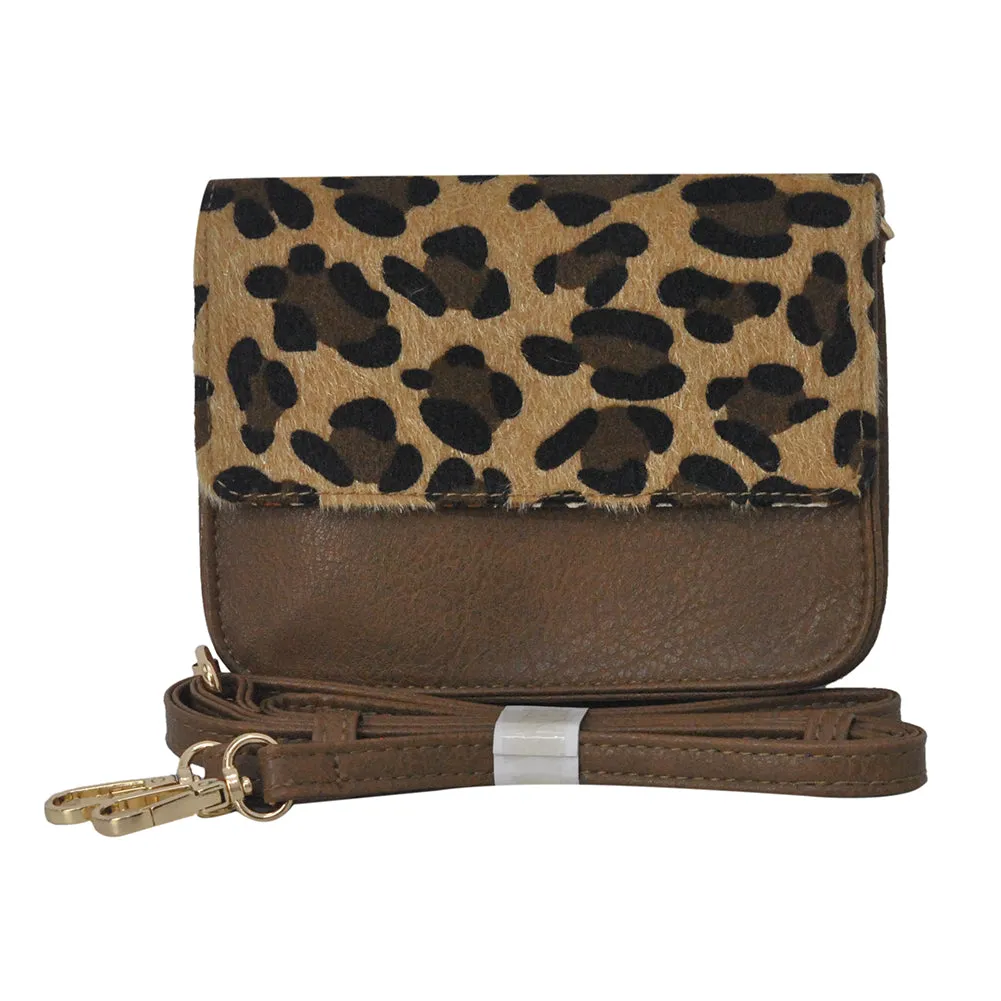 Leopard NGIL Faux Fur Clutch/Crossbody Bag