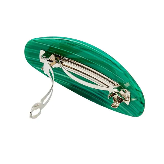 MACHETE - Jumbo Oval Barrette - Malachite