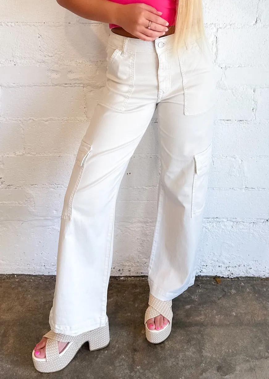 Mavi Alva Off White Luxe Twill Pants