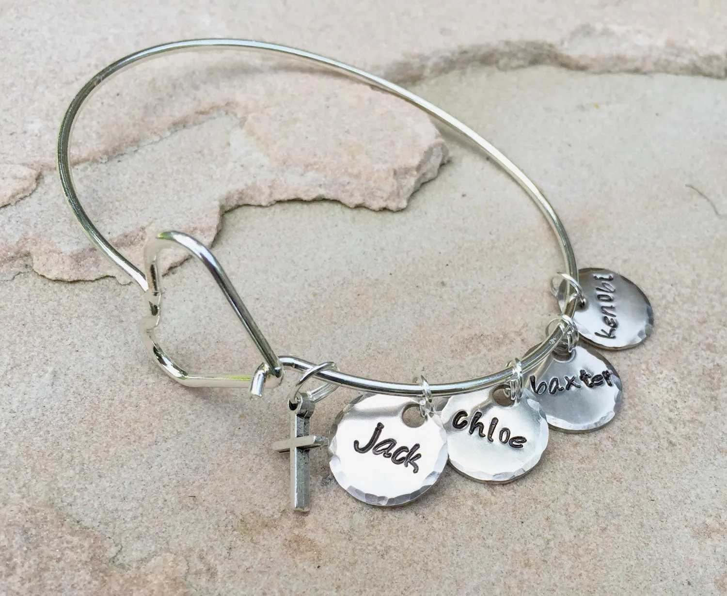 Mom Bracelet, Personalized Bangle Bracelet, Christmas Gift Mom