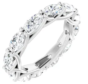 MONACO 3 Carat Oval-Cut Diamond Eternity Ring White Gold  20 pointer G Color VS1 Clarity Shared Prong Band By Mike Nekta NYC