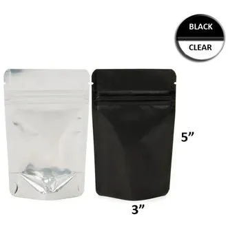 Mylar Bag Matte Black/Clear - 1/8 (3.5g)