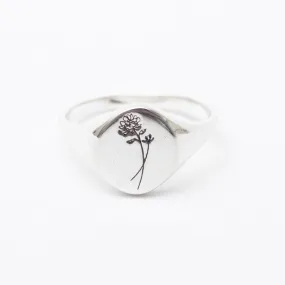 November Birth Flower Signet Ring