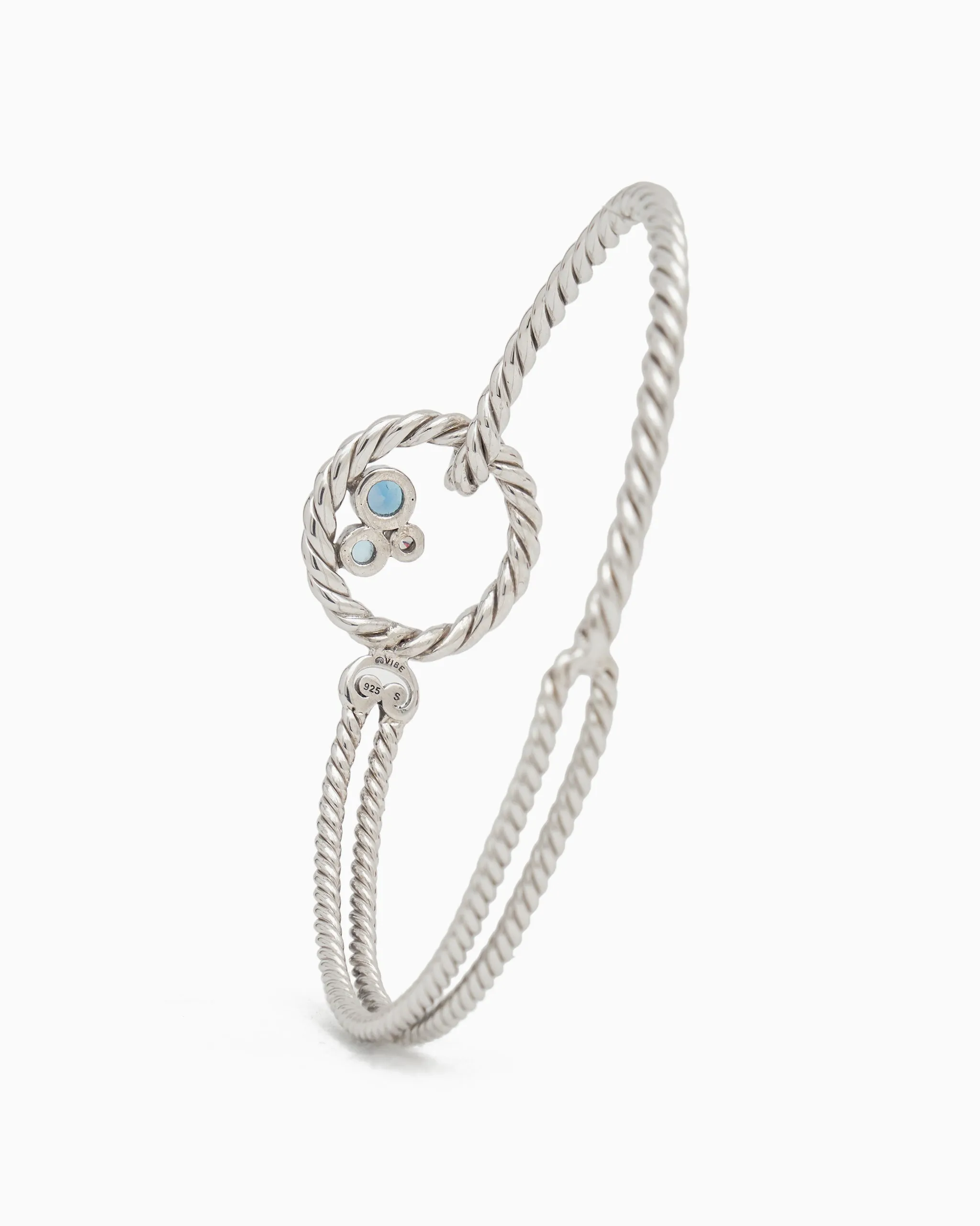 One Love Twisted Hook Bracelet with Triple Stones - London/Hampton/Zircon