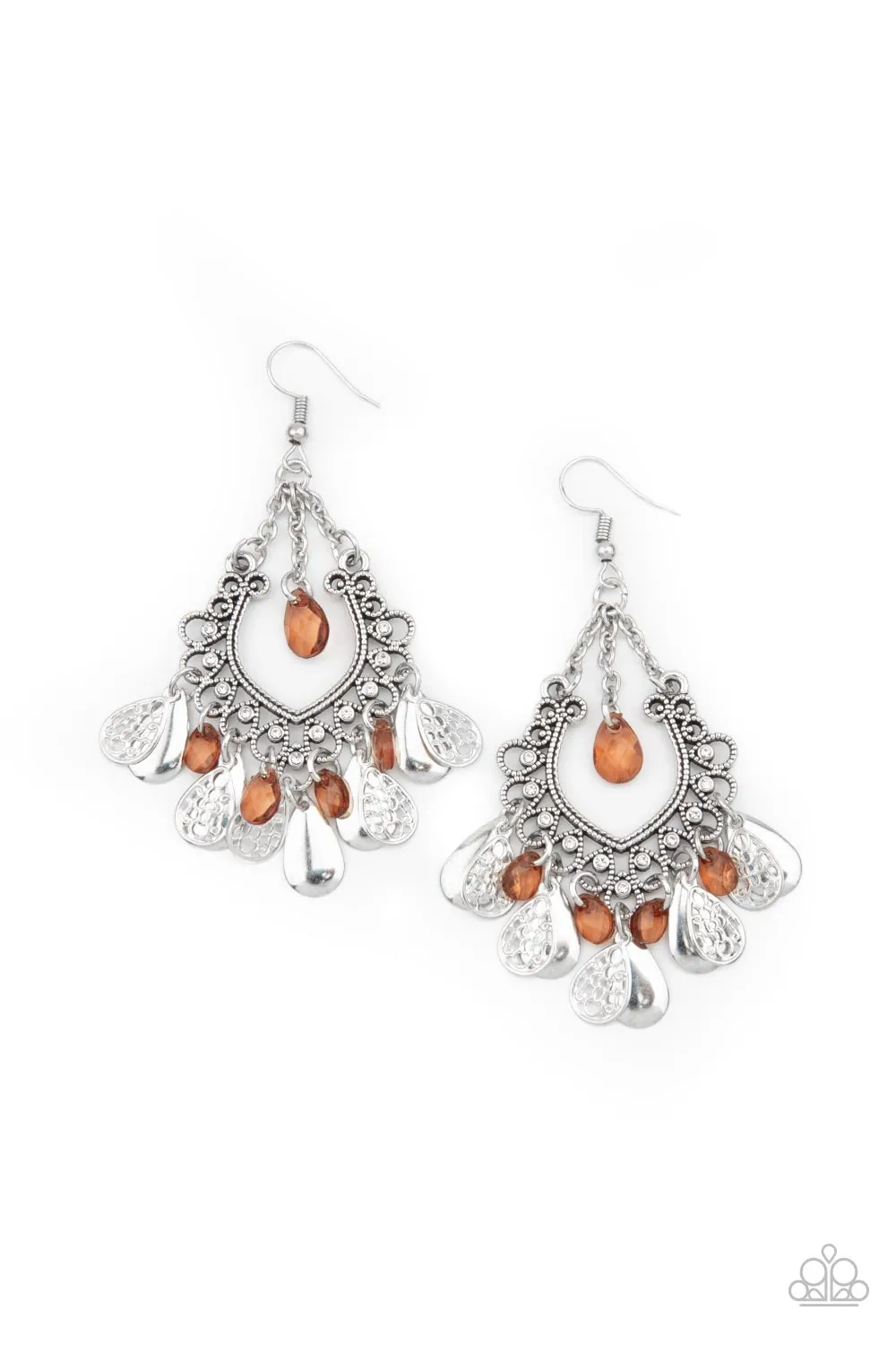 Paparazzi Earring ~ Musical Gardens - Brown