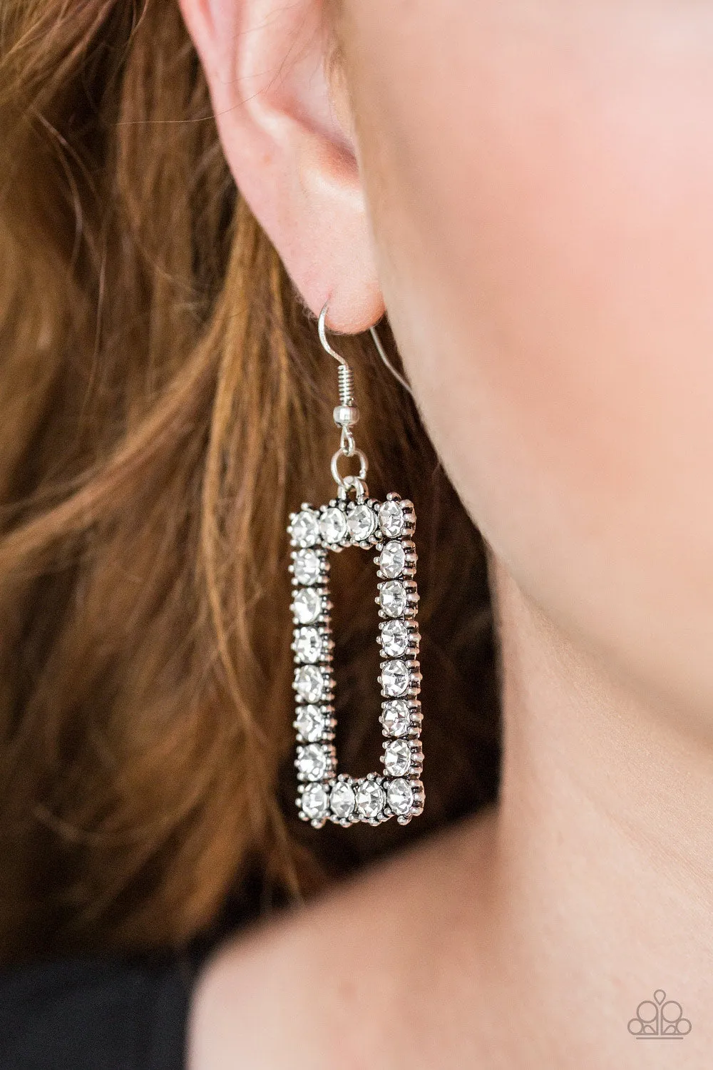 Paparazzi Mirror, Mirror White Earrings