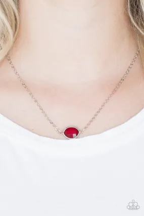 Paparazzi Necklace ~ Fashionably Fantabulous - Red Dainty Necklace