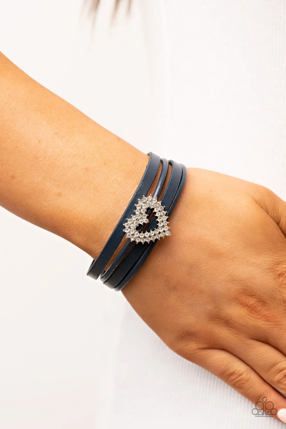 Papparazzi Accessories - Wildly in Love - Blue Bracelet