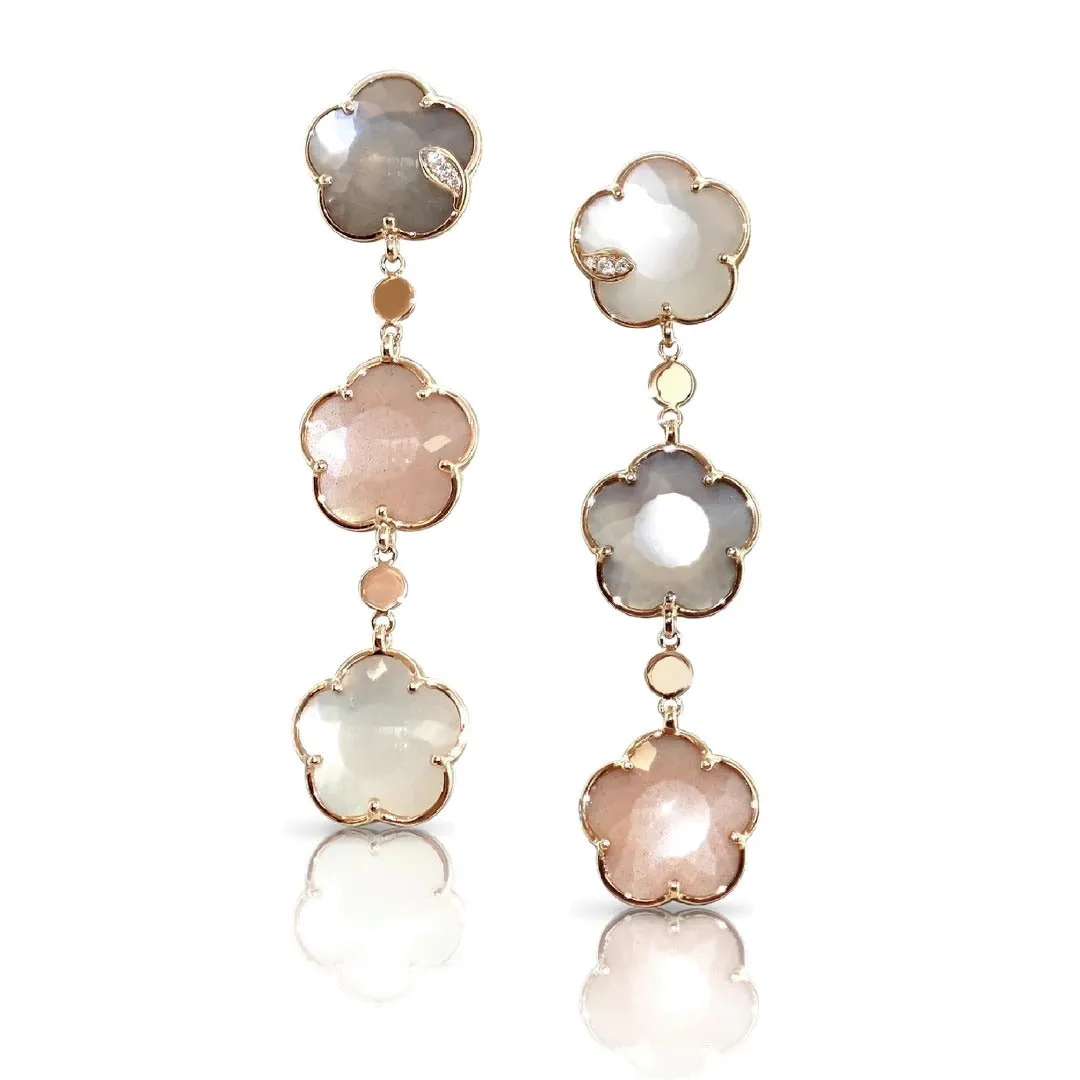 Pasquale Bruni - Bouquet Lunaire - Earrings with Moon Gems and Diamonds, 18k Rose Gold