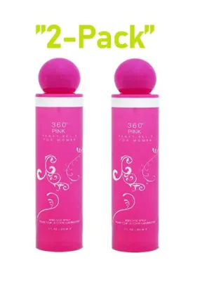 Perry Ellis 360 Pink Body Mist Spray For Women 8 oz 2-Pack