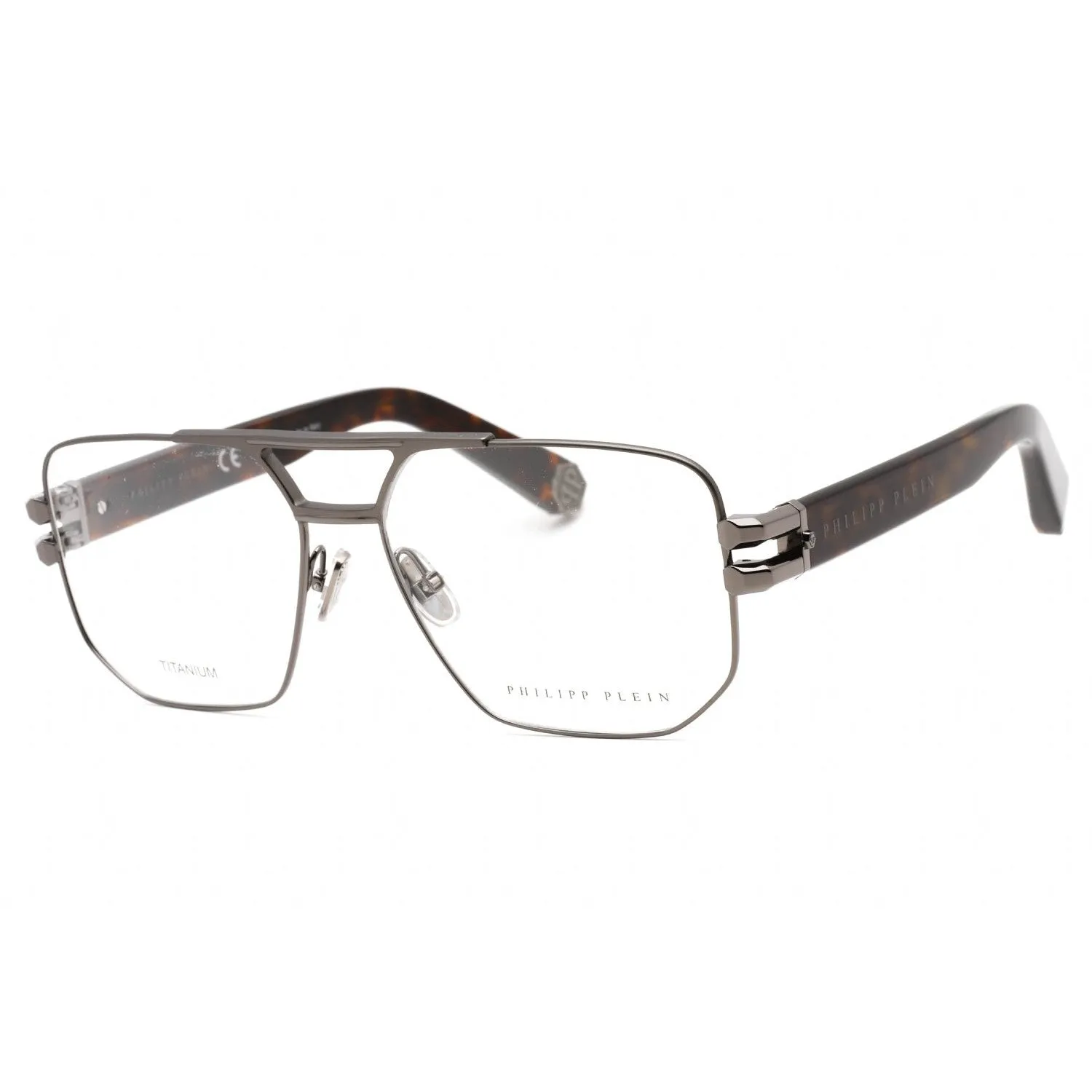 Philipp Plein VPP022M Eyeglasses Shiny Bakelite / Clear Lens