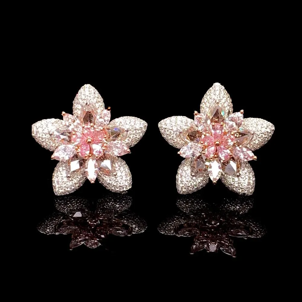 PINK STAR  Marquise Cut Fancy Pink Diamond Stud Earrings GIA Certified