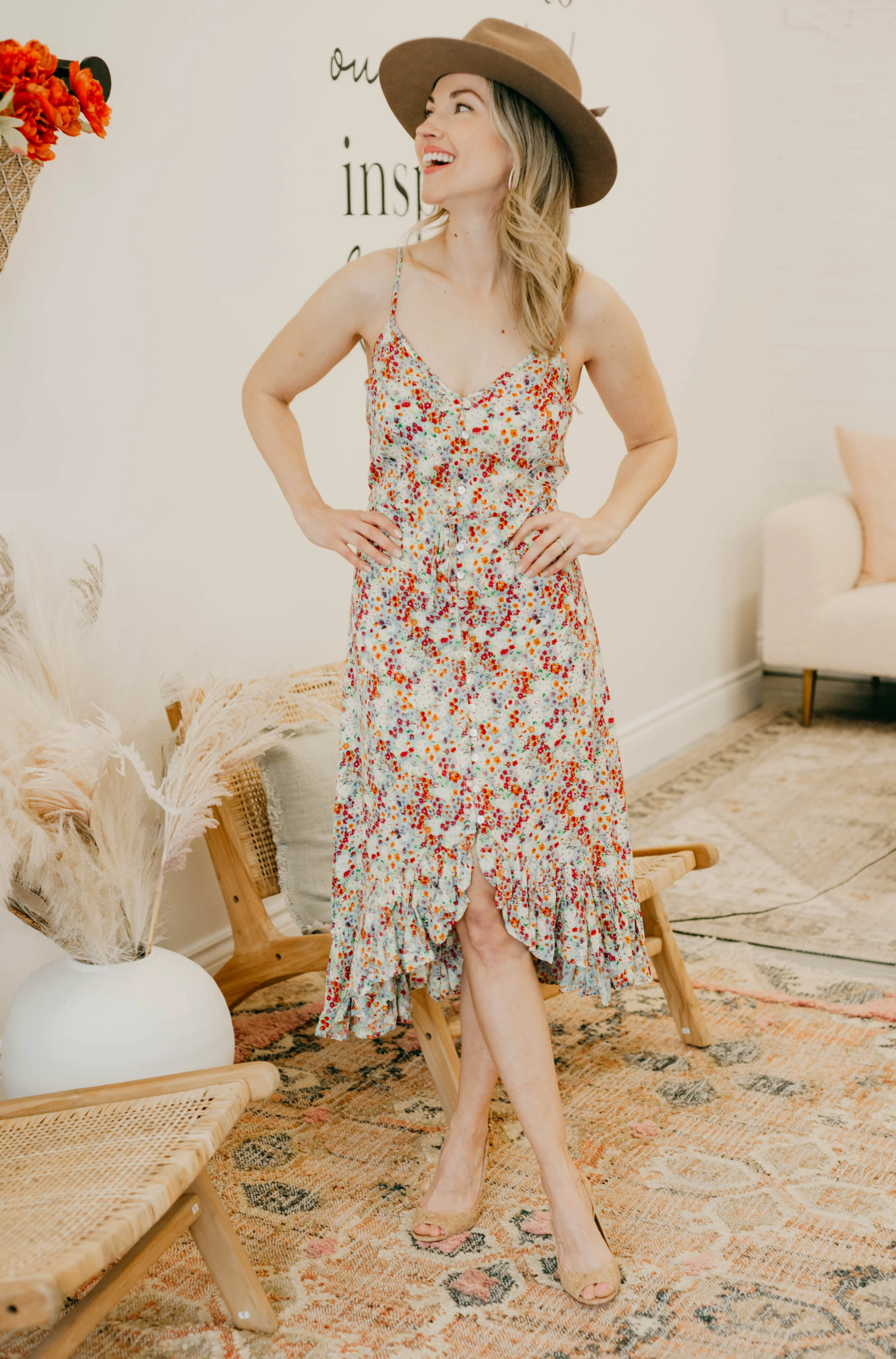 Rainbow Floral Dress