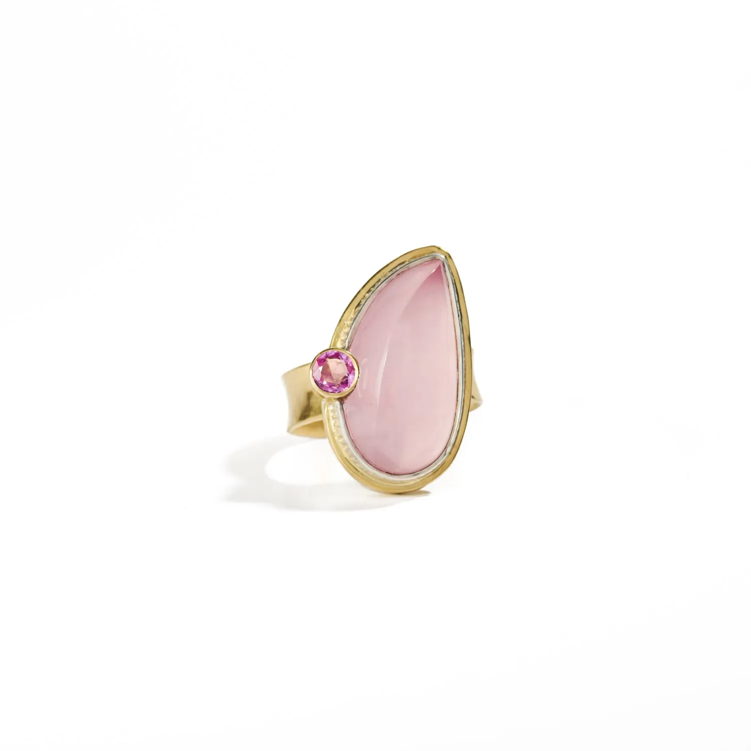 Raindrop Ring in Rose Quartz