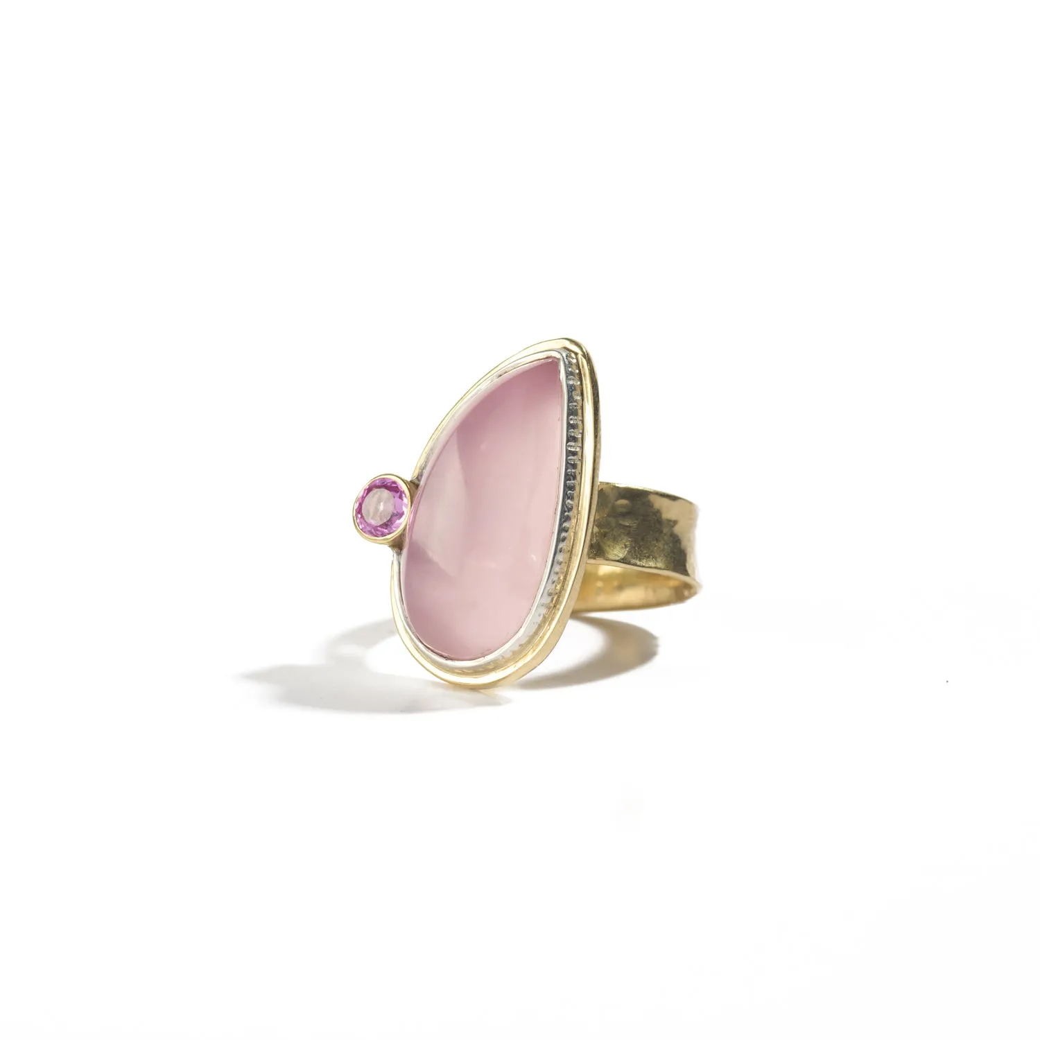 Raindrop Ring in Rose Quartz