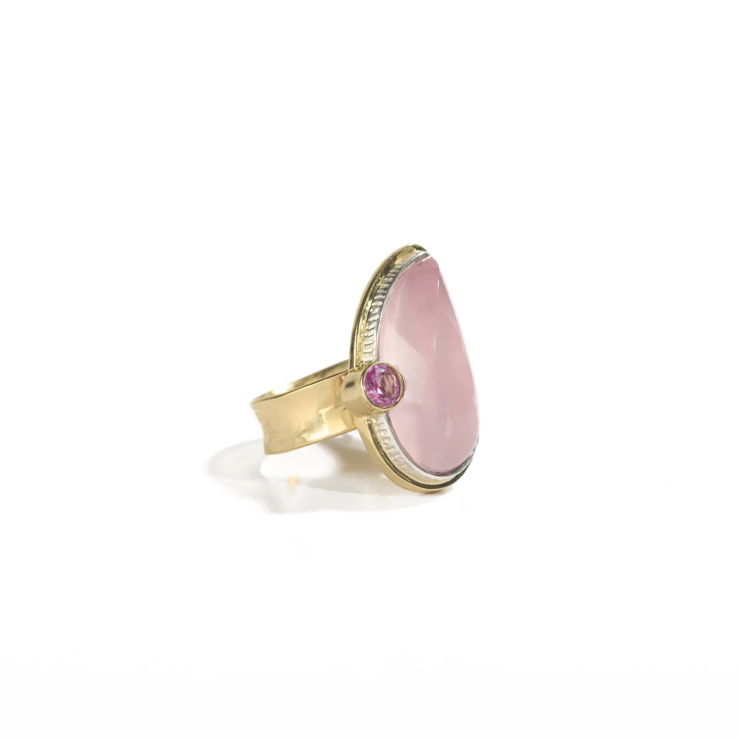 Raindrop Ring in Rose Quartz