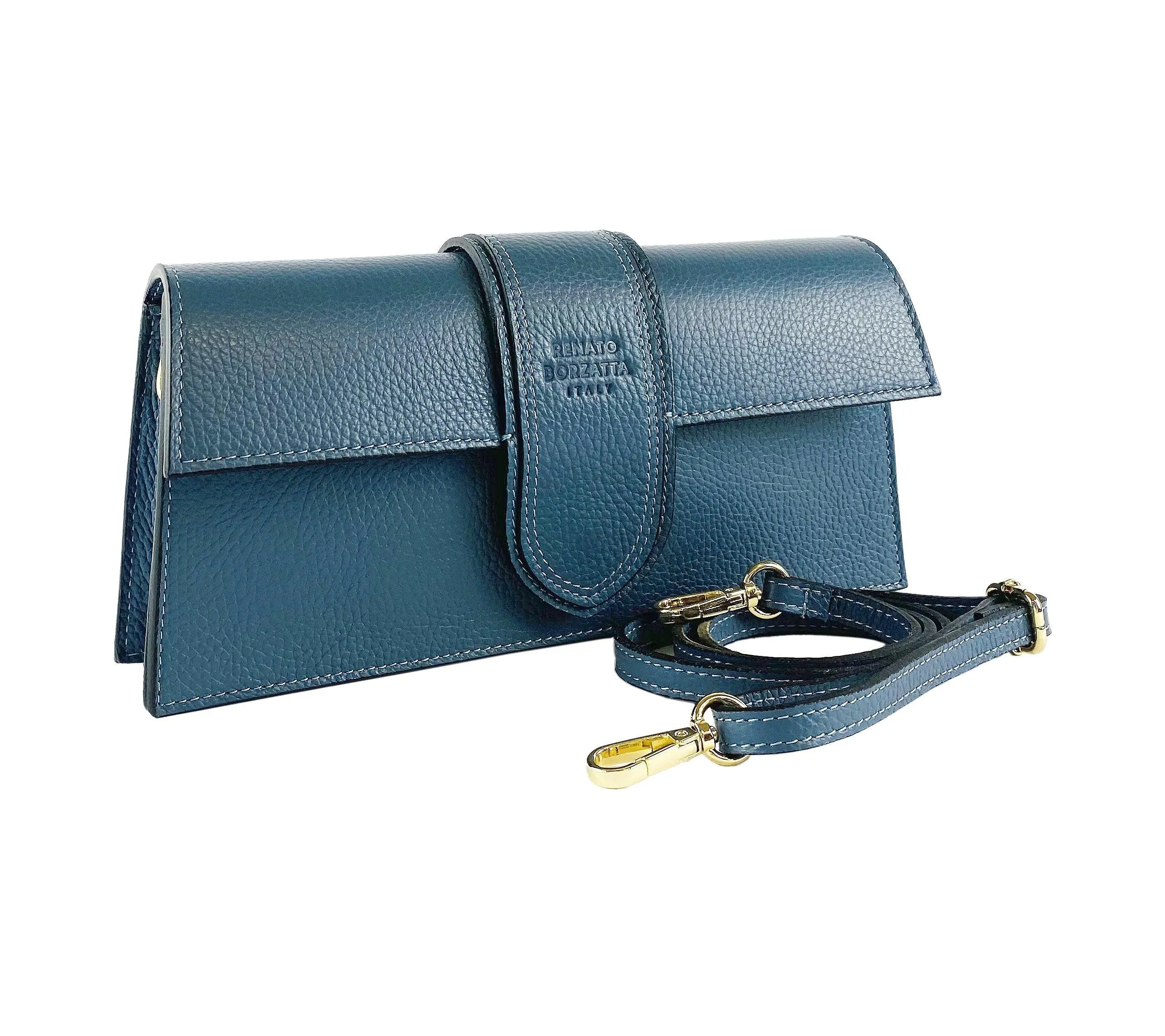 RB1005P | Women's Bag with double shoulder strap in Genuine Leather | 28 x 14 x 6 cm