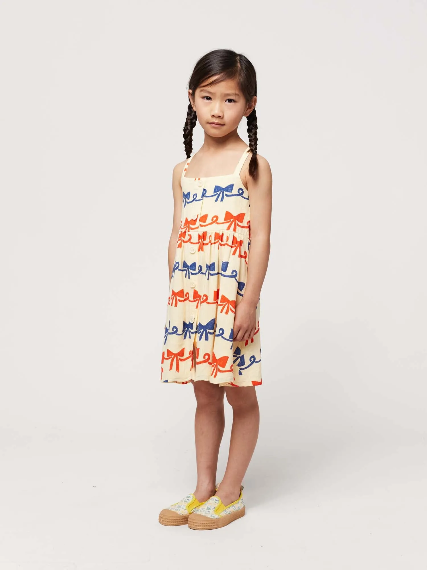 Ribbon Bow All Over Woven Dress