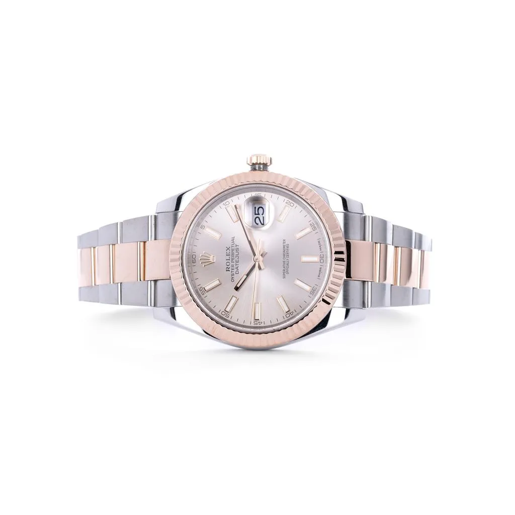 Rolex | 41mm Datejust II, Pink Dial, Fluted Bezel, Oyster Bracelet- 126331