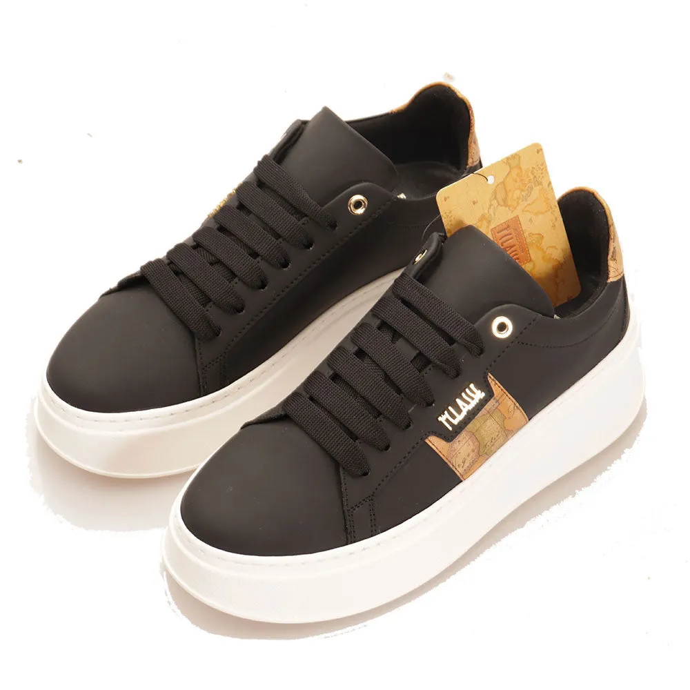 Scarpe Donna 1A Classe Alviero Martini Sneakers linea Geo Joy in Tessuto Gommato Nero 0731