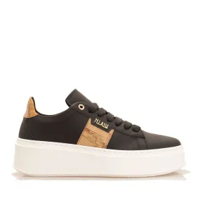 Scarpe Donna 1A Classe Alviero Martini Sneakers linea Geo Joy in Tessuto Gommato Nero 0731